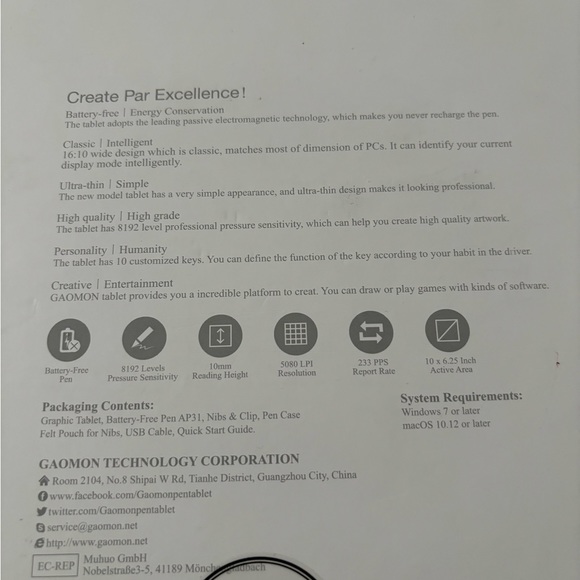 🆕 Gaomon Battery Free Graphic Tablet - Picture 6 of 6